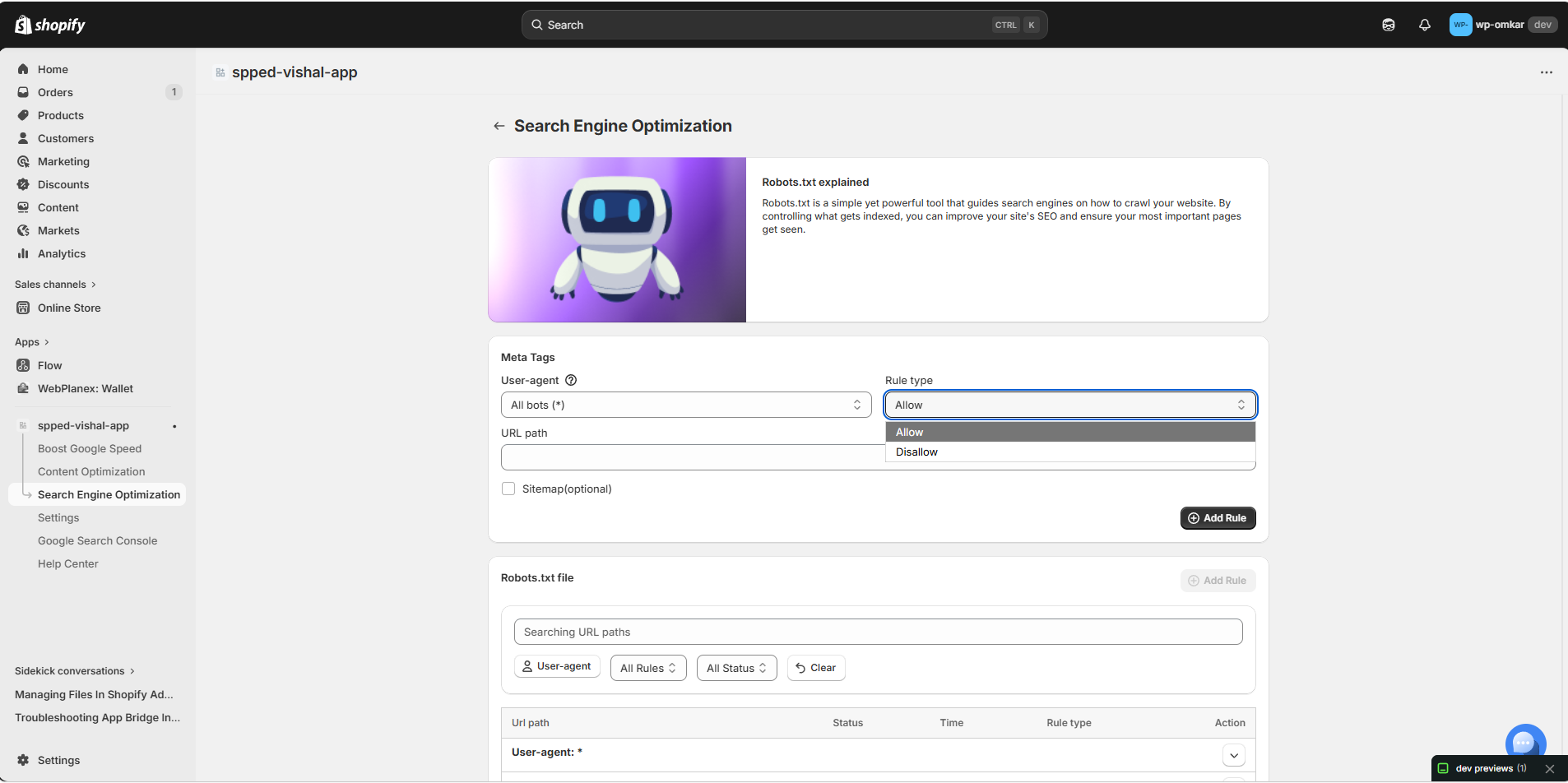 Rule type in Robot.txt